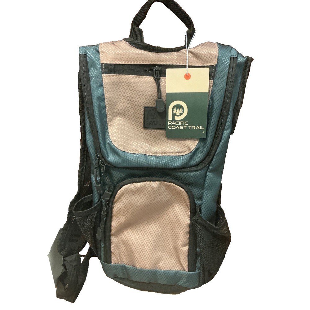 NWT Pacific Coast Trail Camping - 2 Liter Hydration Backpack Green & Brown - NEW